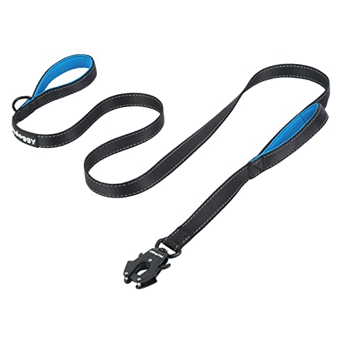 Robuste robuste Hundeleine – 1.8 m reflektierende Nylon-Trainingsleine mit weich gepolstertem Doppelgriff und automatischer Verriegelung,Blau, 1.8 m Robuste robuste Hundeleine – 1.8 m reflektierende Nylon-Trainingsleine mit weich gepolstertem Doppelgriff und automatischer Verriegelung,Blau, 1.8 m von Heydoggy