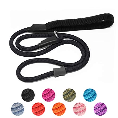 Heydoggy Starke Retrieverleine, robuste Nylon-Hundeleine, strapazierfähige schwarze Hundeleine mit Gummistopper und gepolstertem Griff für kleine, mittelgroße und große Welpen, 1,8 m, Schwarz Heydoggy Starke Retrieverleine, robuste Nylon-Hundeleine, strapazierfähige schwarze Hundeleine mit Gummistopper und gepolstertem Griff für kleine, mittelgroße und große Welpen, 1,8 m, Schwarz von Heydoggy