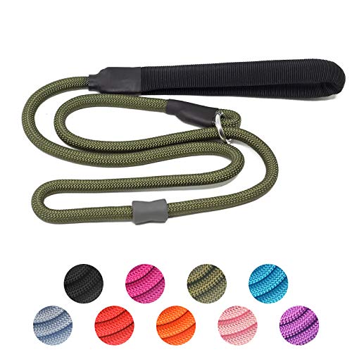 Starke Retrieverleine, robuste Nylon-Hundetrainingsleine, langlebige Hundeleine, kein Ziehen, Spazierleine mit Gummistopper und gepolstertem Griff für kleine, mittelgroße und große Welpen, 1,8 m, von Heydoggy