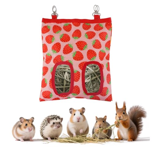 Heubeutel für Kaninchen, 24 x 29 cm, Meerschweinchen, Kaninchen, Heu-Futterspender für Meerschweinchen, Kaninchen, Futterspender für Kaninchen, Futtersack für Chinchillas und andere kleine Haustiere von Heygueo