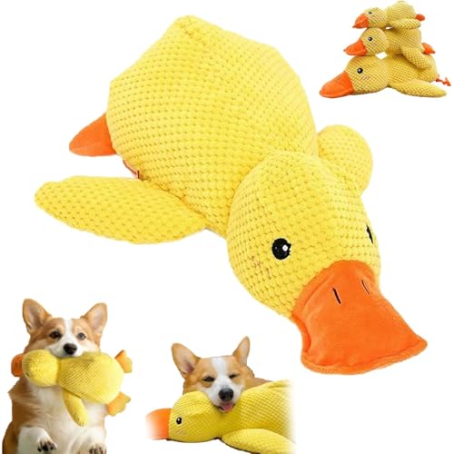 Heyhaho Calming Duck Dog Toy, Cute Quacking Stuffed Ducks Dog Toy, Yellow Stuffed Ducks Dog Chew Toys, Suits Dog's Vision, Chew-Resistant & Machine-Washable (Large) von Heyhaho