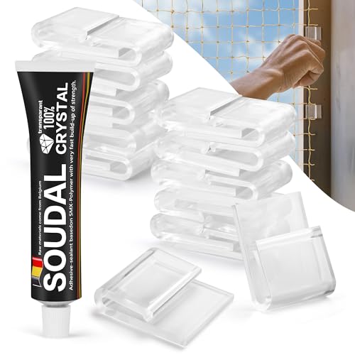 HezzLuv 30 Klebehaken für Katzennetz mit 1 40ml Extra Starker Silikonkleber, Transparente Klebehaken zur Befestigung vom Katzennetz für Balkon ohne Bohren, Wetterfest, UV-beständig HezzLuv 30 Klebehaken für Katzennetz mit 1 40ml Extra Starker Silikonkleber, Transparente Klebehaken zur Befestigung vom Katzennetz für Balkon ohne Bohren, Wetterfest, UV-beständig von HezzLuv