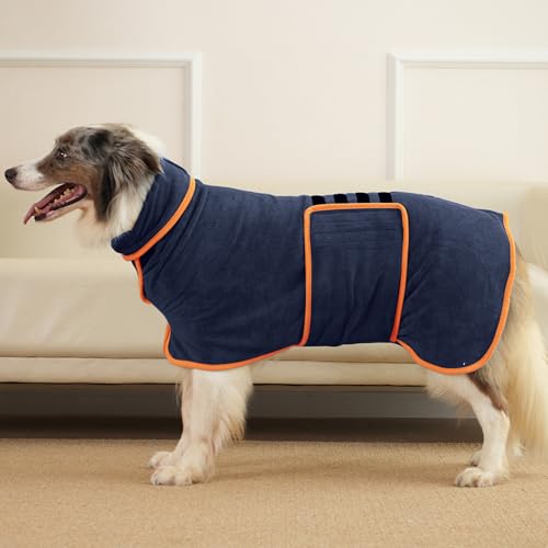 HezzLuv Hunde-Bademantel, super saugfähiges Mikrofaser-Handtuch, schnelles Trocknen, bequem, weich, mit verstellbarem Bauchgurt, ideal für Baden, Schwimmen, regnerische Spaziergänge und hält warm. HezzLuv Hunde-Bademantel, super saugfähiges Mikrofaser-Handtuch, schnelles Trocknen, bequem, weich, mit verstellbarem Bauchgurt, ideal für Baden, Schwimmen, regnerische Spaziergänge und hält warm. von HezzLuv