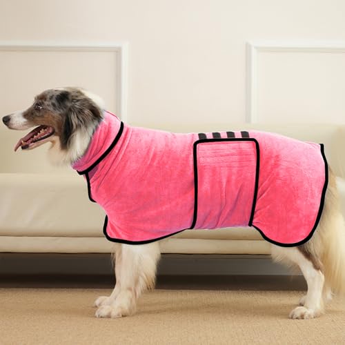 HezzLuv Hunde-Bademantel, super saugfähiges Mikrofaser-Handtuch für schnelles Trocknen, bequemer, weicher Hundemantel mit verstellbarem Bauchgurt, ideal für Baden, Schwimmen, regnerische Spaziergänge HezzLuv Hunde-Bademantel, super saugfähiges Mikrofaser-Handtuch für schnelles Trocknen, bequemer, weicher Hundemantel mit verstellbarem Bauchgurt, ideal für Baden, Schwimmen, regnerische Spaziergänge von HezzLuv