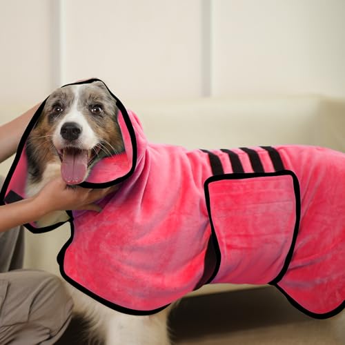 HezzLuv Hundebademantel Ultra Saugfähig Mikrofaser Hunde Trockenmantel für Schnelles & Einfaches Trocknen, Weiches Doppel-Layer Hundehandtuch für Welpen & Erwachsene Haustiere Hunde Katzen HezzLuv Hundebademantel Ultra Saugfähig Mikrofaser Hunde Trockenmantel für Schnelles & Einfaches Trocknen, Weiches Doppel-Layer Hundehandtuch für Welpen & Erwachsene Haustiere Hunde Katzen von HezzLuv