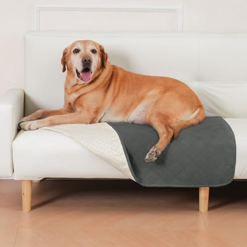 HezzLuv wasserdichte Hundedecke, Sofa Bettdecke Haustierdecke Anti-Rutsch Matte Möbelschutz, Waschbar, Kratzfest, Tierfellresistent, für Welpen, Große Haustiere, Hunde und Katzen (80x100cm) von HezzLuv