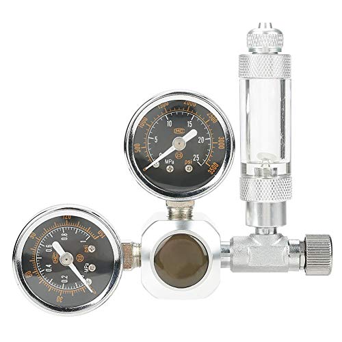 CO2-Druckminderer CO2-Aquarium-Druckregler CO2-Druckregelventil mit 2 Manometern für Aquarium-System von Pssopp