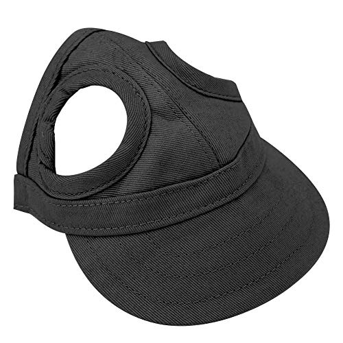 Einstellbare Haustier Hund Baseball Cap Sport Cap Hut Outdoor Hut Sonnenschutz Baseball Cap Visier Design Hund Sport Hut mit Ohrlöcher(S-Schwarz) von Pssopp