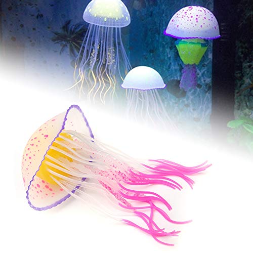 Pssopp Glühende Qualle Ornmanet Glühende künstliche Qualle Aquarium Unterwasserquallen Leuchtende Verzierung für Aquarium Dekoration von Pssopp