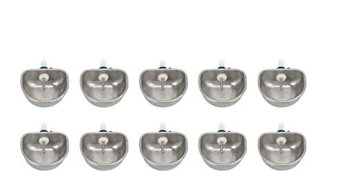Pssopp 10 x Edelstahl-Kaninchen-Wasserspender mit Schüssel, automatischer Trinker und abnehmbaren hängenden Haustierkäfig-Wassernäpfen für Kaninchen von Pssopp