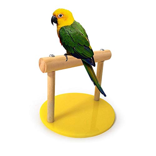 Hffheer Vogelkäfig Ständer aus Holz, für Papageien, Sitzstange, Trainingsständer, Playstand, Spielzeug, Fitnessstudio, Vogelkäfig, Spielzeug für Kleine und Mittelgroße Papageien von Pssopp
