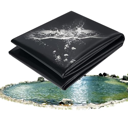 Hggdsac Teichfolie, Teichabdichtungsfolie, undurchlässige Teichfolienmembran, 4x6m 5x8m 6x10m 8x12m 10x15m, Wasserdicht UV- und witterungsbeständig, verstärkte und verschönerte Umgebung (9×17m) von Hggdsac