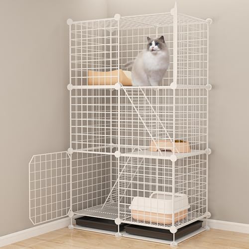 2/3-stöckige Katzenkäfige,DIY-Katzenlaufstall Mit Tablett,Katzengehege Aus Metalldraht Für Den Außenbereich Mit Leitern,Abnehmbares Catio Für Den Innenbereich,für Sicheres Spielen Kleiner Tiere(29.5*1 2/3-stöckige Katzenkäfige,DIY-Katzenlaufstall Mit Tablett,Katzengehege Aus Metalldraht Für Den Außenbereich Mit Leitern,Abnehmbares Catio Für Den Innenbereich,für Sicheres Spielen Kleiner Tiere(29.5*1 von HhYyLr