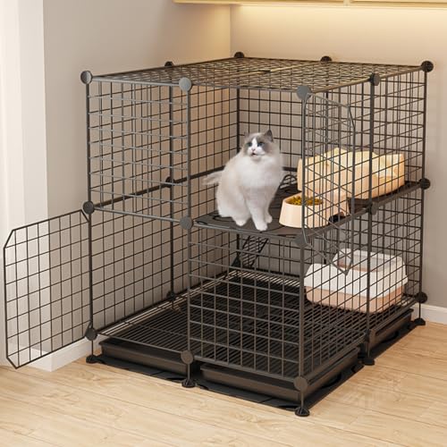 2/3-stöckige Katzenkäfige,DIY-Katzenlaufstall Mit Tablett,Katzengehege Aus Metalldraht Für Den Außenbereich Mit Leitern,Abnehmbares Catio Für Den Innenbereich,für Sicheres Spielen Kleiner Tiere(29.5*2 2/3-stöckige Katzenkäfige,DIY-Katzenlaufstall Mit Tablett,Katzengehege Aus Metalldraht Für Den Außenbereich Mit Leitern,Abnehmbares Catio Für Den Innenbereich,für Sicheres Spielen Kleiner Tiere(29.5*2 von HhYyLr