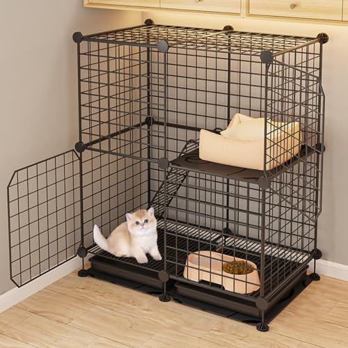 2/3-stöckige Katzenkäfige,DIY-Katzenlaufstall Mit Tablett,Katzengehege Aus Metalldraht Für Den Außenbereich Mit Leitern,Abnehmbares Catio Für Den Innenbereich,für Sicheres Spielen Kleiner Tiere(29.5*1 2/3-stöckige Katzenkäfige,DIY-Katzenlaufstall Mit Tablett,Katzengehege Aus Metalldraht Für Den Außenbereich Mit Leitern,Abnehmbares Catio Für Den Innenbereich,für Sicheres Spielen Kleiner Tiere(29.5*1 von HhYyLr