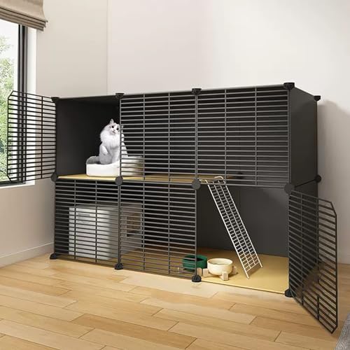 Große Katzenkäfige Für Den Innenbereich,DIY-Laufstall Für Haustiere,Abnehmbares Katzengehege Aus Metalldraht,Geräumig Und Stabil,Für Katzen Kaninchen Und Kleintiere(43.7x19.3x28.7in/111x49x73cm) von HhYyLr
