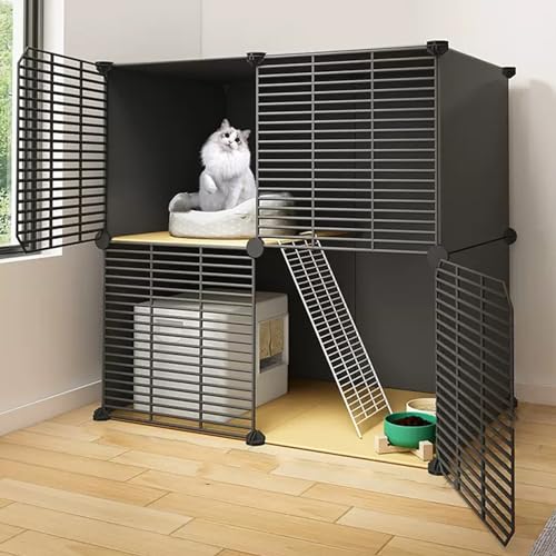 Große Katzenkäfige Für Den Innenbereich,DIY-Laufstall Für Haustiere,Abnehmbares Katzengehege Aus Metalldraht,Geräumig Und Stabil,Für Katzen Kaninchen Und Kleintiere(29.5" L x 15.4" W x 28.7" H) von HhYyLr
