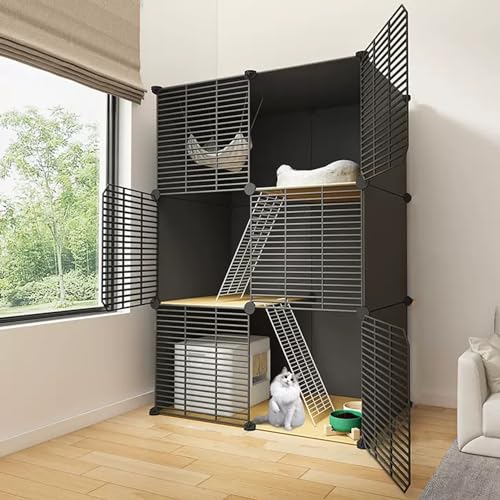 Große Katzenkäfige Für Den Innenbereich,DIY-Laufstall Für Haustiere,Abnehmbares Katzengehege Aus Metalldraht,Geräumig Und Stabil,Für Katzen Kaninchen Und Kleintiere(29.5" L x 15.4" W x 43.7" H) von HhYyLr