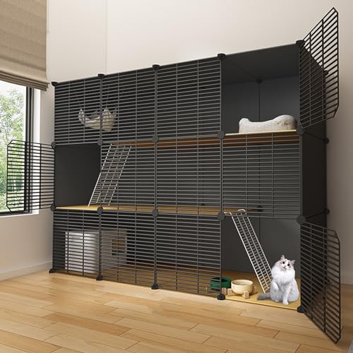 Große Katzenkäfige Für Den Innenbereich,DIY-Laufstall Für Haustiere,Abnehmbares Katzengehege Aus Metalldraht,Geräumig Und Stabil,Für Katzen Kaninchen Und Kleintiere(57.9" L x 19.3" W x 43.7" H) von HhYyLr