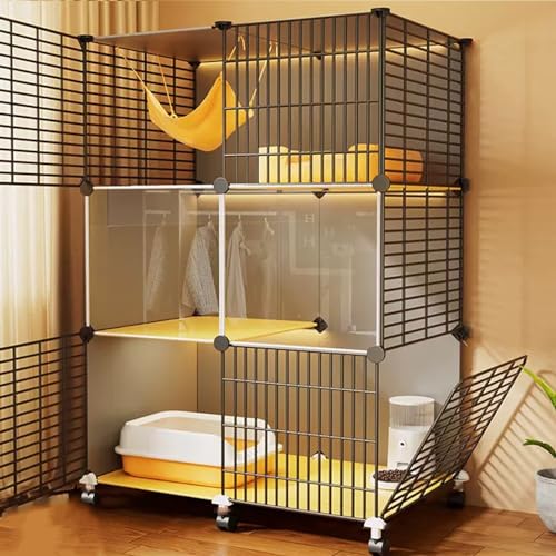 Große Katzenkäfige Mit Rad,Katzengehege Für Den Innenbereich,2/3-stöckiger Laufstall Für Haustiere,Abnehmbares Kleintierhaus Aus Metalldraht,Auslaufplatz Ideal Für 1–3 Katzen,für Sicheres Spielen(29.0 Große Katzenkäfige Mit Rad,Katzengehege Für Den Innenbereich,2/3-stöckiger Laufstall Für Haustiere,Abnehmbares Kleintierhaus Aus Metalldraht,Auslaufplatz Ideal Für 1–3 Katzen,für Sicheres Spielen(29.0 von HhYyLr