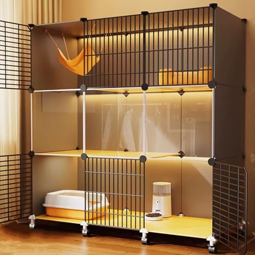Große Katzenkäfige Mit Rad,Katzengehege Für Den Innenbereich,2/3-stöckiger Laufstall Für Haustiere,Abnehmbares Kleintierhaus Aus Metalldraht,Auslaufplatz Ideal Für 1–3 Katzen,für Sicheres Spielen(43x1 Große Katzenkäfige Mit Rad,Katzengehege Für Den Innenbereich,2/3-stöckiger Laufstall Für Haustiere,Abnehmbares Kleintierhaus Aus Metalldraht,Auslaufplatz Ideal Für 1–3 Katzen,für Sicheres Spielen(43x1 von HhYyLr