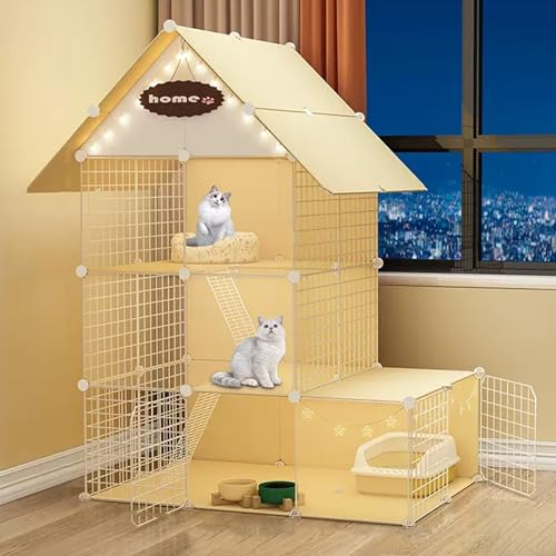Großer Katzenkäfig Mit 2/3 Ebenen Und Rampenleitern,Katzengehege Aus Draht Zum Selbermachen,Abnehmbarer Zwinger Für Den Innenbereich,Ideal Für Sicheres Spielen Und Entspannen Kleiner Tiere(43.7"L x 29 Großer Katzenkäfig Mit 2/3 Ebenen Und Rampenleitern,Katzengehege Aus Draht Zum Selbermachen,Abnehmbarer Zwinger Für Den Innenbereich,Ideal Für Sicheres Spielen Und Entspannen Kleiner Tiere(43.7"L x 29 von HhYyLr