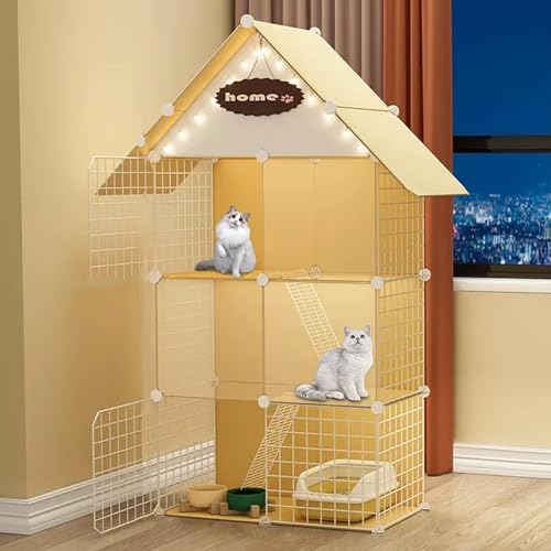 Großer Katzenkäfig Mit 2/3 Ebenen Und Rampenleitern,Katzengehege Aus Draht Zum Selbermachen,Abnehmbarer Zwinger Für Den Innenbereich,Ideal Für Sicheres Spielen Und Entspannen Kleiner Tiere(C-29.5*15.4 Großer Katzenkäfig Mit 2/3 Ebenen Und Rampenleitern,Katzengehege Aus Draht Zum Selbermachen,Abnehmbarer Zwinger Für Den Innenbereich,Ideal Für Sicheres Spielen Und Entspannen Kleiner Tiere(C-29.5*15.4 von HhYyLr