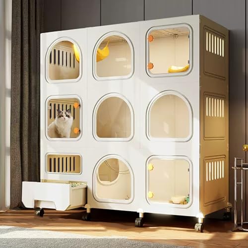 Großes Katzenhaus Für Drinnen Und Draußen,Multifunktionale Geschlossene Katzenkäfige,Selbstbau-Katzengehege Aus Draht,Abnehmbare Katzenbox Für Bewegung Und Spiel,Katzengehege Mit Katzentoilette(White, Großes Katzenhaus Für Drinnen Und Draußen,Multifunktionale Geschlossene Katzenkäfige,Selbstbau-Katzengehege Aus Draht,Abnehmbare Katzenbox Für Bewegung Und Spiel,Katzengehege Mit Katzentoilette(White, von HhYyLr