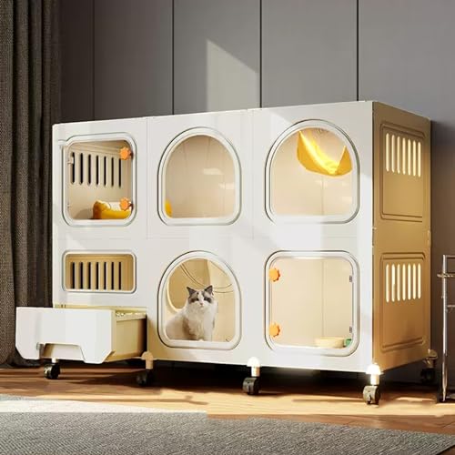 Großes Katzenhaus Für Drinnen Und Draußen,Multifunktionale Geschlossene Katzenkäfige,Selbstbau-Katzengehege Aus Draht,Abnehmbare Katzenbox Für Bewegung Und Spiel,Katzengehege Mit Katzentoilette(White, Großes Katzenhaus Für Drinnen Und Draußen,Multifunktionale Geschlossene Katzenkäfige,Selbstbau-Katzengehege Aus Draht,Abnehmbare Katzenbox Für Bewegung Und Spiel,Katzengehege Mit Katzentoilette(White, von HhYyLr