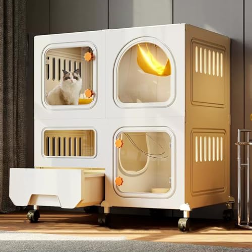 Großes Katzenhaus Für Drinnen Und Draußen,Multifunktionale Geschlossene Katzenkäfige,Selbstbau-Katzengehege Aus Draht,Abnehmbare Katzenbox Für Bewegung Und Spiel,Katzengehege Mit Katzentoilette(White, Großes Katzenhaus Für Drinnen Und Draußen,Multifunktionale Geschlossene Katzenkäfige,Selbstbau-Katzengehege Aus Draht,Abnehmbare Katzenbox Für Bewegung Und Spiel,Katzengehege Mit Katzentoilette(White, von HhYyLr