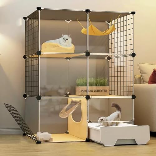 Katzenkäfig Für Den Innenbereich Mit 2/3 Etagen,Katzengehege Mit Katzentoilette Und Leitern,Abnehmbarer Katzenlaufstall Für Kleintiere,DIY-Käfig Aus Metalldrahtgitter,Für Den Heimtierladen Katzenkäfig Für Den Innenbereich Mit 2/3 Etagen,Katzengehege Mit Katzentoilette Und Leitern,Abnehmbarer Katzenlaufstall Für Kleintiere,DIY-Käfig Aus Metalldrahtgitter,Für Den Heimtierladen von HhYyLr