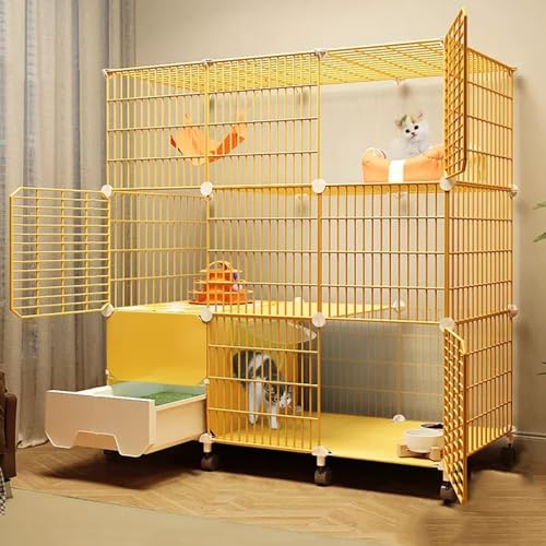 Katzenkäfig Für Den Innenbereich Mit Katzentoilette,DIY-Katzengehege Aus Draht Mit Rädern,Abnehmbares Großes Katzenhaus,Für 1–2 Katzen, Geräumig Und Stabil,Einfache Installation(42.9"L x 19.3"W x 44.5 Katzenkäfig Für Den Innenbereich Mit Katzentoilette,DIY-Katzengehege Aus Draht Mit Rädern,Abnehmbares Großes Katzenhaus,Für 1–2 Katzen, Geräumig Und Stabil,Einfache Installation(42.9"L x 19.3"W x 44.5 von HhYyLr