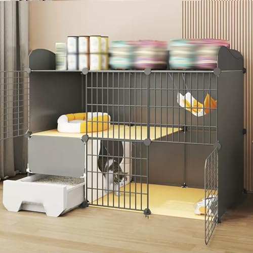 Katzenkäfig Mit Katzentoilette,Katzengehege Mit 360°-Lenkrollen,Katzenhaus Für Draußen/Drinnen,Abnehmbare Kleintierkäfige Aus Metalldraht,Geeignet Für Die Heimtierhandlung(42.9x15.4x33.5in/109x39x85cm Katzenkäfig Mit Katzentoilette,Katzengehege Mit 360°-Lenkrollen,Katzenhaus Für Draußen/Drinnen,Abnehmbare Kleintierkäfige Aus Metalldraht,Geeignet Für Die Heimtierhandlung(42.9x15.4x33.5in/109x39x85cm von HhYyLr