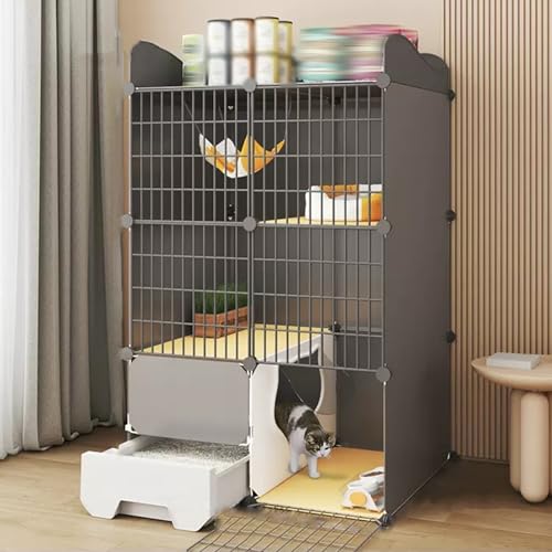 Katzenkäfig Mit Katzentoilette,Katzengehege Mit 360°-Lenkrollen,Katzenhaus Für Draußen/Drinnen,Abnehmbare Kleintierkäfige Aus Metalldraht,Geeignet Für Die Heimtierhandlung(29.5x15.4x46.9in/75x39*119cm Katzenkäfig Mit Katzentoilette,Katzengehege Mit 360°-Lenkrollen,Katzenhaus Für Draußen/Drinnen,Abnehmbare Kleintierkäfige Aus Metalldraht,Geeignet Für Die Heimtierhandlung(29.5x15.4x46.9in/75x39*119cm von HhYyLr