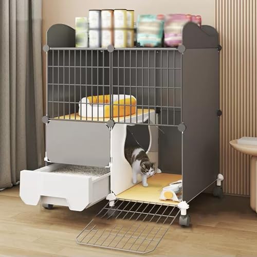 Katzenkäfig Mit Katzentoilette,Katzengehege Mit 360°-Lenkrollen,Katzenhaus Für Draußen/Drinnen,Abnehmbare Kleintierkäfige Aus Metalldraht,Geeignet Für Die Heimtierhandlung(29.5x15.4x35in/75x39x89cm) Katzenkäfig Mit Katzentoilette,Katzengehege Mit 360°-Lenkrollen,Katzenhaus Für Draußen/Drinnen,Abnehmbare Kleintierkäfige Aus Metalldraht,Geeignet Für Die Heimtierhandlung(29.5x15.4x35in/75x39x89cm) von HhYyLr