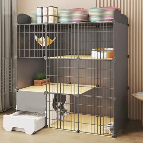 Katzenkäfig Mit Katzentoilette,Katzengehege Mit 360°-Lenkrollen,Katzenhaus Für Draußen/Drinnen,Abnehmbare Kleintierkäfige Aus Metalldraht,Geeignet Für Die Heimtierhandlung(42.9x15.4x46.9in/109x39x119c Katzenkäfig Mit Katzentoilette,Katzengehege Mit 360°-Lenkrollen,Katzenhaus Für Draußen/Drinnen,Abnehmbare Kleintierkäfige Aus Metalldraht,Geeignet Für Die Heimtierhandlung(42.9x15.4x46.9in/109x39x119c von HhYyLr