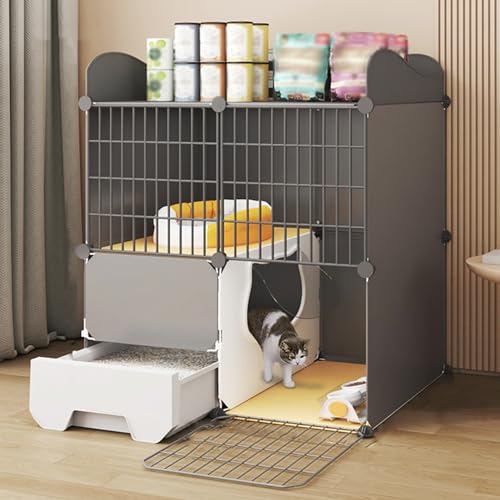Katzenkäfig Mit Katzentoilette,Katzengehege Mit 360°-Lenkrollen,Katzenhaus Für Draußen/Drinnen,Abnehmbare Kleintierkäfige Aus Metalldraht,Geeignet Für Die Heimtierhandlung(29.5"L x 15.4"W x 33.5"H) Katzenkäfig Mit Katzentoilette,Katzengehege Mit 360°-Lenkrollen,Katzenhaus Für Draußen/Drinnen,Abnehmbare Kleintierkäfige Aus Metalldraht,Geeignet Für Die Heimtierhandlung(29.5"L x 15.4"W x 33.5"H) von HhYyLr