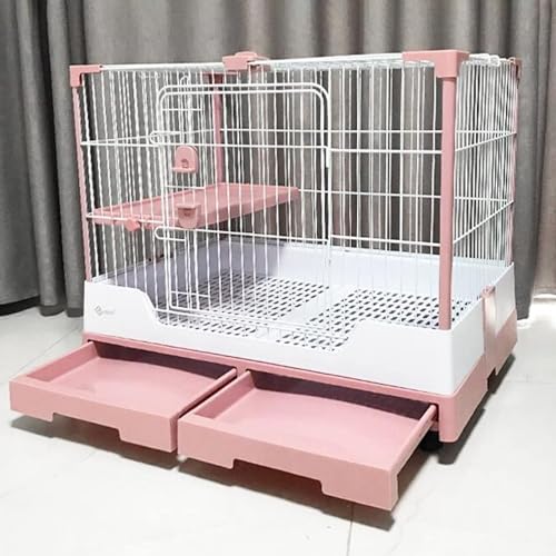 kaninchenställe Kaninchenställe for Den Innenbereich,Haustierkäfig Aus Metall, Lebensraum for Kleintiere Mit Rädern,Abnehmbarer Plattform Und Herausziehbarem Tablett for Frettchen Meerschweinchen Und von HhYyLr