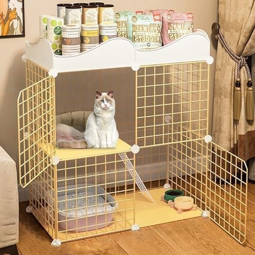 kaninchenställe Katzenkäfig For Den Innenbereich, Kaninchenställe, Haustier-Laufstall, Großer 2-stöckiger DIY-Katzenkäfig,Zaunkäfig Mit Tür Und Geschlossener Katzentoilette, Verwendung For Kätzchen Ha kaninchenställe Katzenkäfig For Den Innenbereich, Kaninchenställe, Haustier-Laufstall, Großer 2-stöckiger DIY-Katzenkäfig,Zaunkäfig Mit Tür Und Geschlossener Katzentoilette, Verwendung For Kätzchen Ha von HhYyLr