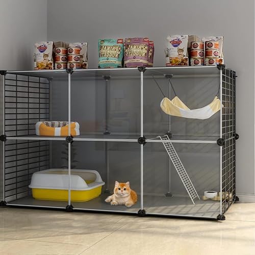 kaninchenställe Katzenkäfig For Den Innenbereich – Kaninchenstall,Katzenlaufstall,Chinchillakäfig,Kleintierkäfig,Selbstgemachtes Design, Katzengehege,Katzenhütten For Kätzchen Welpen Hasenübungen(Size von HhYyLr