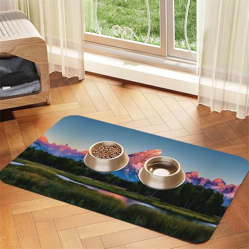 Grand Teton National Park Printing Pet Absorbent Tablecloth Special Pad For Pet Bowls, Rollable For Storage, Ideal For Pet Bowls Grand Teton National Park Printing Pet Absorbent Tablecloth Special Pad For Pet Bowls, Rollable For Storage, Ideal For Pet Bowls von Hhwwtye