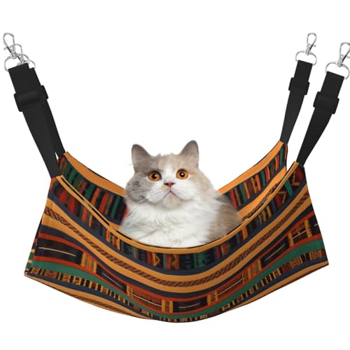 Hhwwtye Afrikanische gewebte Katzenbett-Hängematte, freistehendes Katzenbett für drinnen und draußen, einfache Montage Hhwwtye Afrikanische gewebte Katzenbett-Hängematte, freistehendes Katzenbett für drinnen und draußen, einfache Montage von Hhwwtye