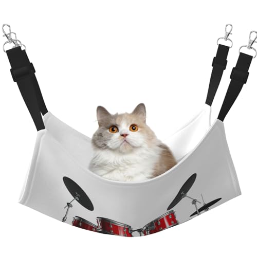 Hhwwtye Cool Drum Set Katzenbett Hängematte, freistehendes Katzenbett für drinnen und draußen, einfache Montage Hhwwtye Cool Drum Set Katzenbett Hängematte, freistehendes Katzenbett für drinnen und draußen, einfache Montage von Hhwwtye