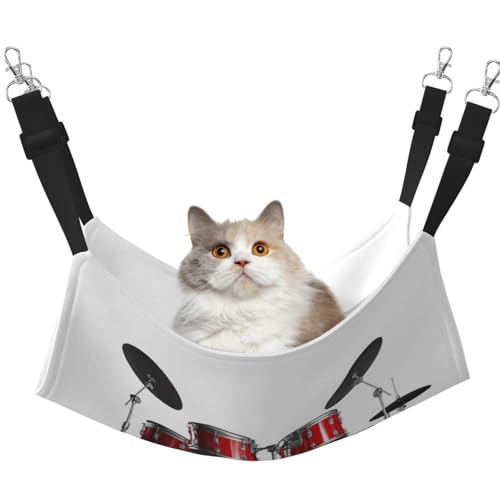 Hhwwtye Cool Drum Set Katzenbett Hängematte, freistehendes Katzenbett für drinnen und draußen, einfache Montage Hhwwtye Cool Drum Set Katzenbett Hängematte, freistehendes Katzenbett für drinnen und draußen, einfache Montage von Hhwwtye