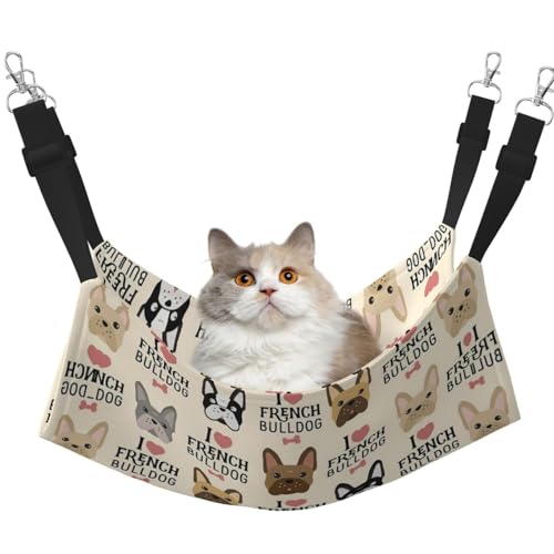 Hhwwtye Französische Hunde- und Katzenbett-Hängematte, freistehendes Katzenbett für drinnen und draußen, einfache Montage Hhwwtye Französische Hunde- und Katzenbett-Hängematte, freistehendes Katzenbett für drinnen und draußen, einfache Montage von Hhwwtye
