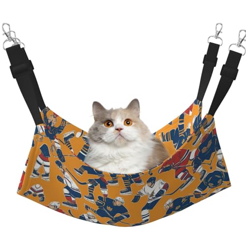 Hhwwtye Hockey-Katzenbett-Hängematte, freistehendes Katzenbett für drinnen und draußen, einfache Montage Hhwwtye Hockey-Katzenbett-Hängematte, freistehendes Katzenbett für drinnen und draußen, einfache Montage von Hhwwtye