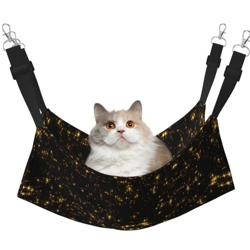 Hhwwtye Katzenbett-Hängematte, freistehend, für drinnen und draußen, einfache Montage, goldfarben / Schwarz Hhwwtye Katzenbett-Hängematte, freistehend, für drinnen und draußen, einfache Montage, goldfarben / Schwarz von Hhwwtye