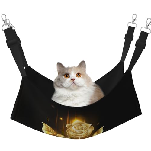 Hhwwtye Katzenbett-Hängematte, freistehendes Katzenbett für drinnen und draußen, einfache Montage, goldfarben Hhwwtye Katzenbett-Hängematte, freistehendes Katzenbett für drinnen und draußen, einfache Montage, goldfarben von Hhwwtye