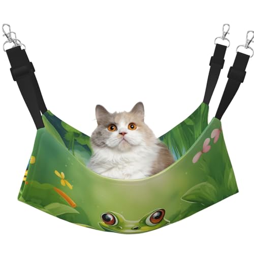 Hhwwtye Katzenbett mit Cartoon-Froschmotiv, freistehend, für drinnen und draußen, einfache Montage Hhwwtye Katzenbett mit Cartoon-Froschmotiv, freistehend, für drinnen und draußen, einfache Montage von Hhwwtye