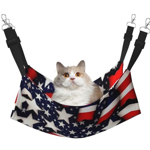 Hhwwtye Katzenbett mit amerikanischer Flagge und Sternen, freistehendes Katzenbett für drinnen und draußen, einfache Montage Hhwwtye Katzenbett mit amerikanischer Flagge und Sternen, freistehendes Katzenbett für drinnen und draußen, einfache Montage von Hhwwtye